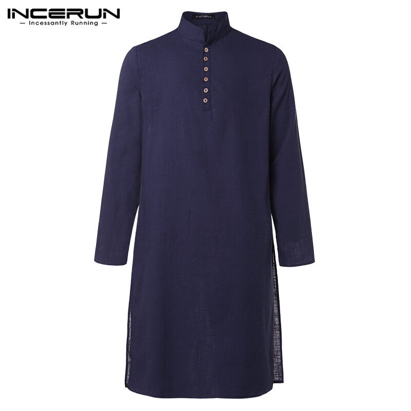 Medussa INCERUNเสื้อเชิ๊ตผู้ชายรุ่นใหม่,เสื้อเชิ๊ตผู้ชายKurta Kaftanเสื้อเชิ๊ตแบบติดกระดุมเสื้อเชิ๊ตผู้หญิง