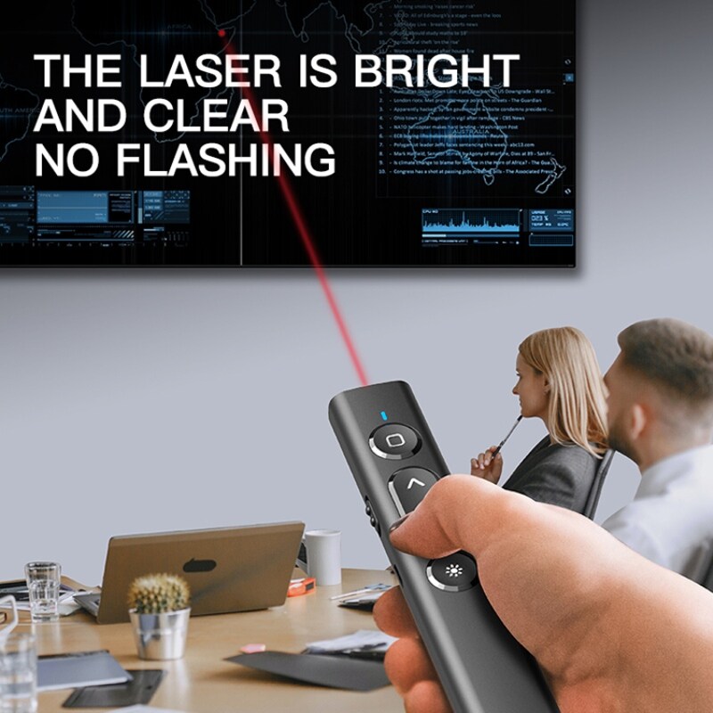 {hot} Presentation Clicker Wireless Presenter Pointer RF 2.4GHz PPT Slide Advancer USB Remote Control Flip Pen Powerpoint For Mac/Win