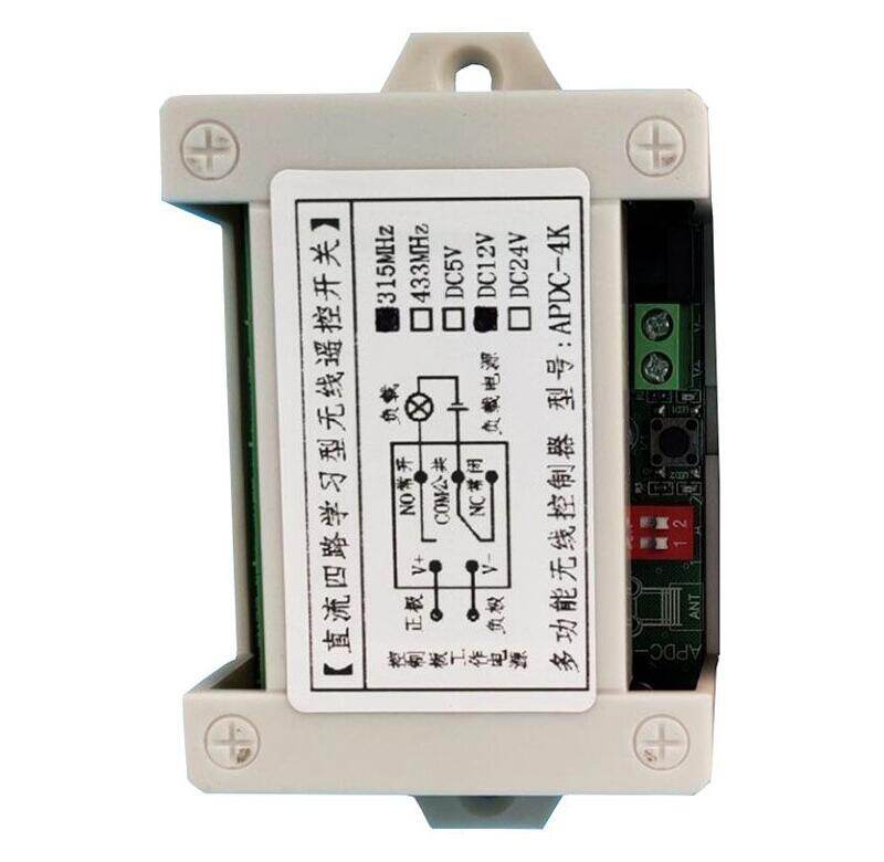 Công Tắc Rơ Le 4 Kênh DC 12V 24V 10A Bộ Thu Phát Hệ Thống Điều Khiển Từ Xa Không Dây RF Quạt/Động Cơ 433Mhz