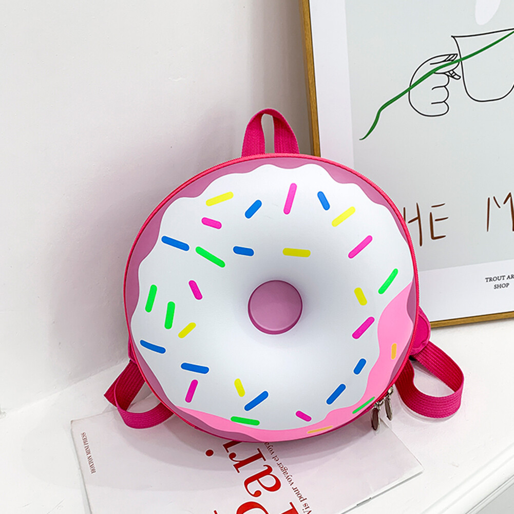 BAGOO Fashion Girls Boys Cute Donut Rainbow Backpack for Kids Kindergarten School Bag Cartoon Casual Students Bagpack
