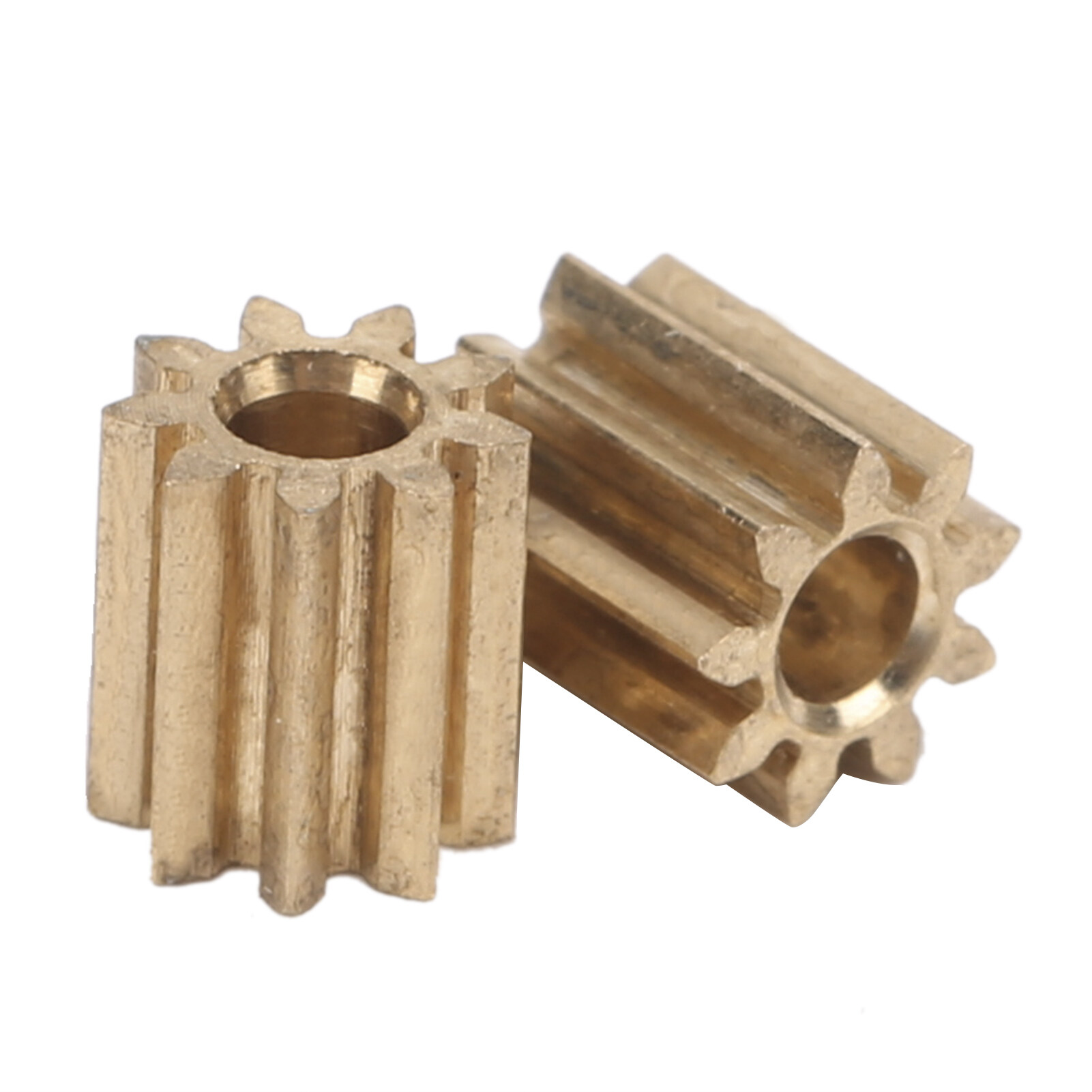 Pinion Gear，2pcs Motor Pinion Gear Brass Replacement for Duplo Intelli Lok Module 0.4 9 Teeth 