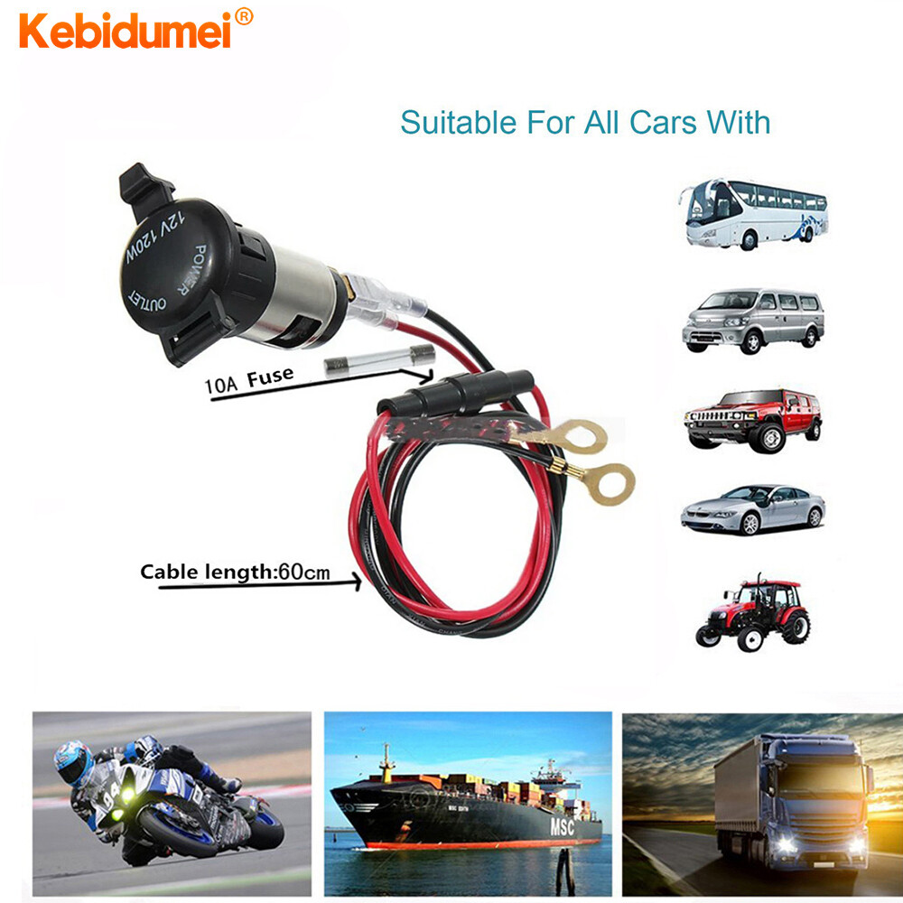 Kebidumei 12V 120W Car Charger Socket DIY Charger Socket Plug Automatic Charger Plug car equipment