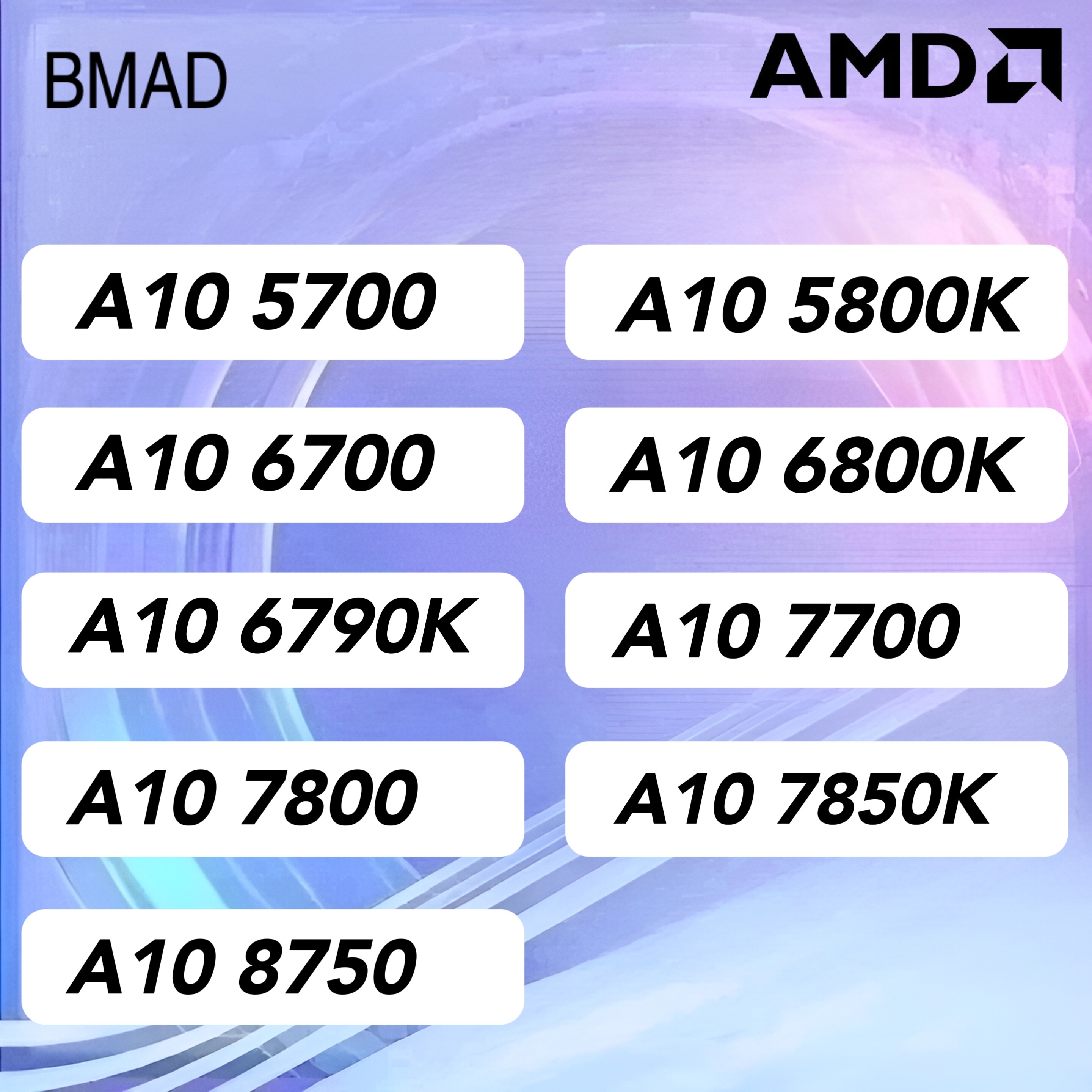 หน่วยประมวลผล AMD 4 Core 4-Thread 10 Series A10 5800K 6700 6800K 7700 ...