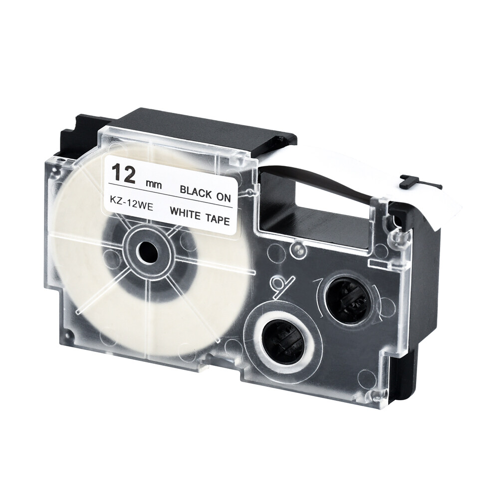 Rantoloys Cartucho de cinta compatible con cinta de etiquetas de 12 mm Reemplazo de cinta para casio KL-60 KL-100 KL-170 KL-120 KL-180 KL-780 KL-820 KL-7400 KL-8700 KL-8800 CW-L300 EZ Label Maker 