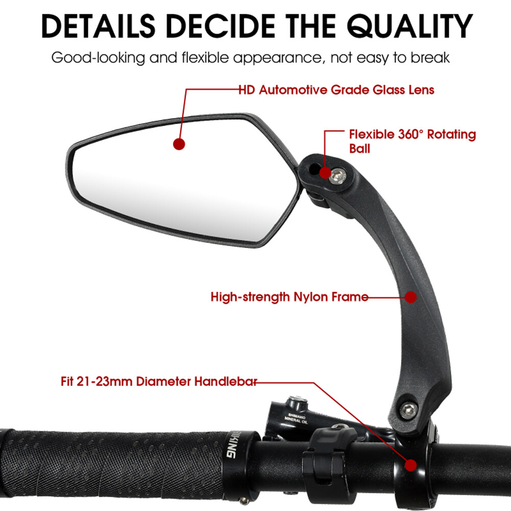 WEST BIKING Bike Rearview Mirror Adjustable Motorcycle Handlebar Reflector