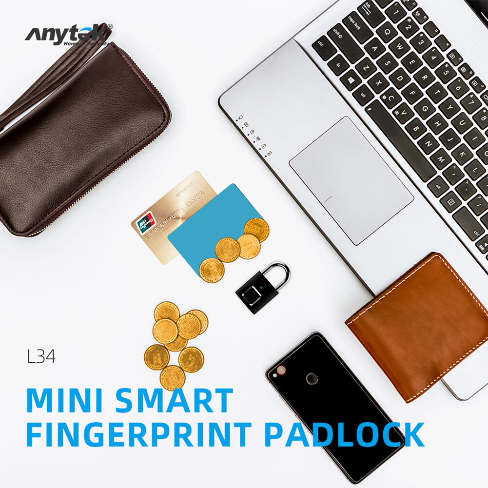 Anytek L34 Smart Fingerprint Padlock USB Rechargeable Door Suitcase Lock
