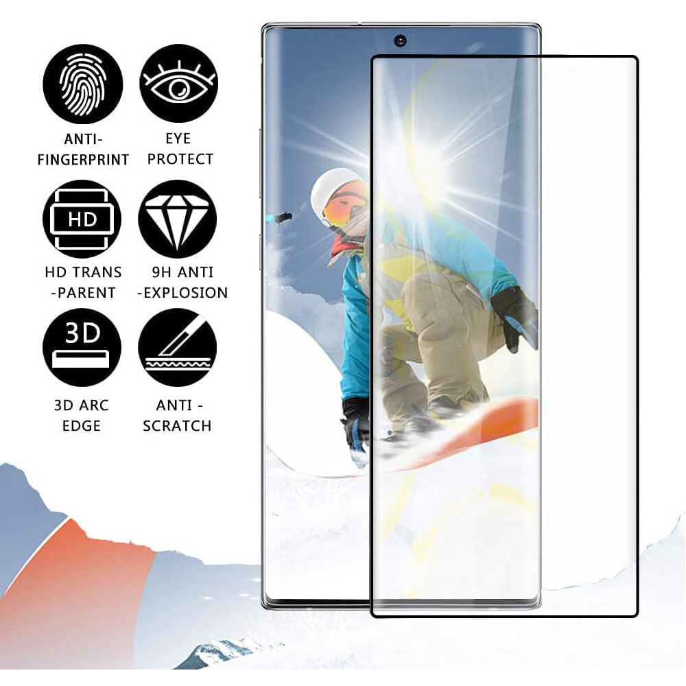 Luowan 1 gói Galaxy Note 20 Ultra Note 10 + Plus miếng bảo vệ màn hình, mở khóa vân tay, bảo hiểm toàn bộ 3D, cho Samsung Galaxy Note 20 Ultra 9H độ cứng cường lực mặt kính bảo vệ màn hình miếng bảo vệ màn hình