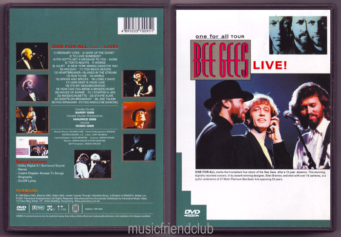 BEE GEES ONE FOR ALL TOUR DVD M109870087 - ミュージック新着