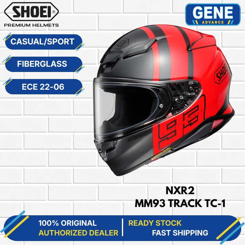 SHOEI NXR2 (Z-8) MM93 Track TC 1 Red Grey Top Performance Sport