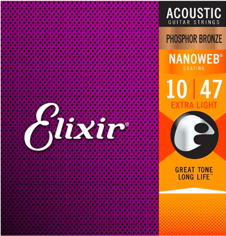 Elixir Nanoweb 10-47 Phosphor Bronze Acoustic Guitar Strings Malaysia