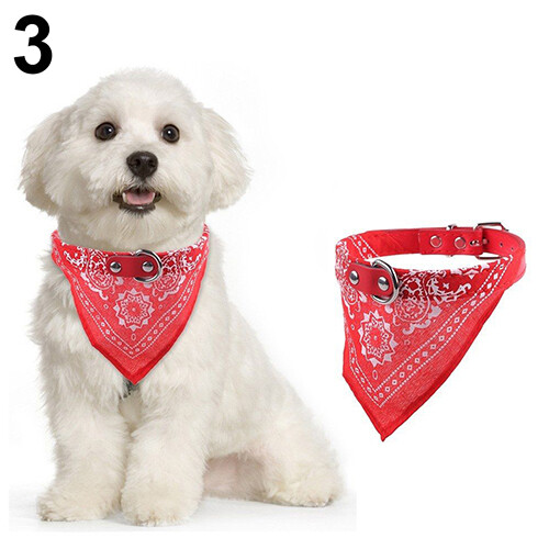 Huanhuang® Adjustable Pet Dog Puppy Cat Neck Scarf Bandana Faux Leather Collar Neckerchief