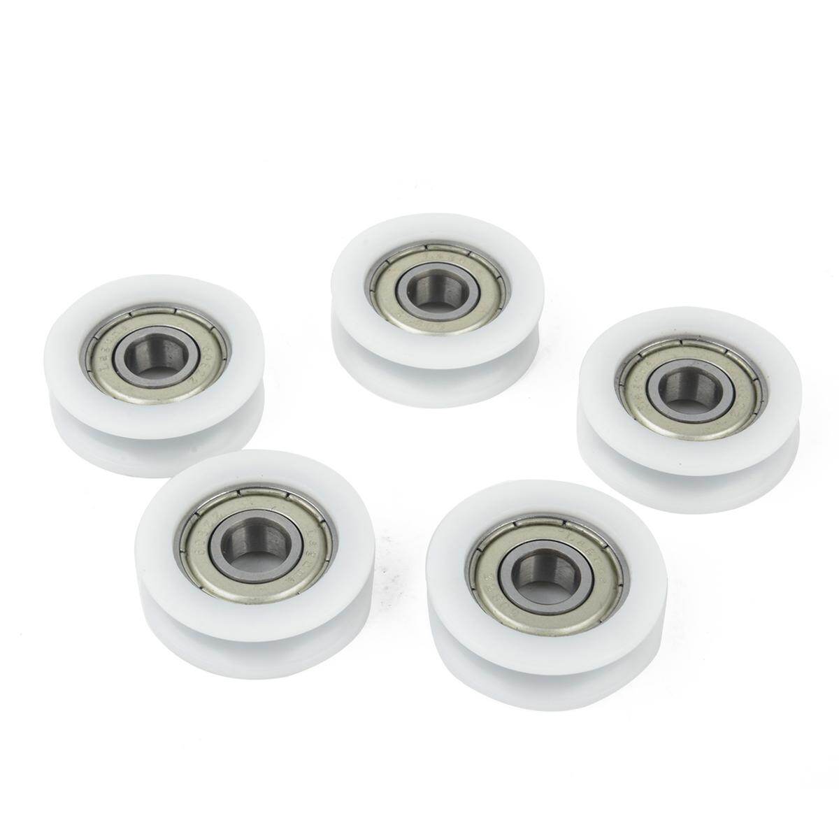 BOKALI 5pcs New 8*30*10mm Nylon Plastic Embedded 608 U Groove Ball Bearing Guide Pulley
