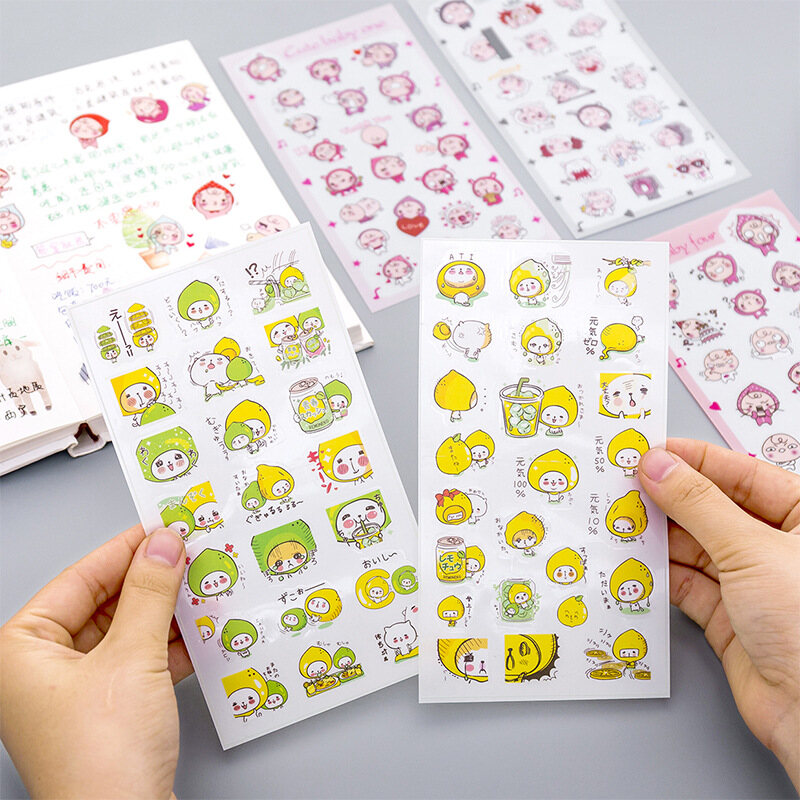 Sticker dán Cute baby/orance cat/Lemon/ Snail/cá heo/ biglet