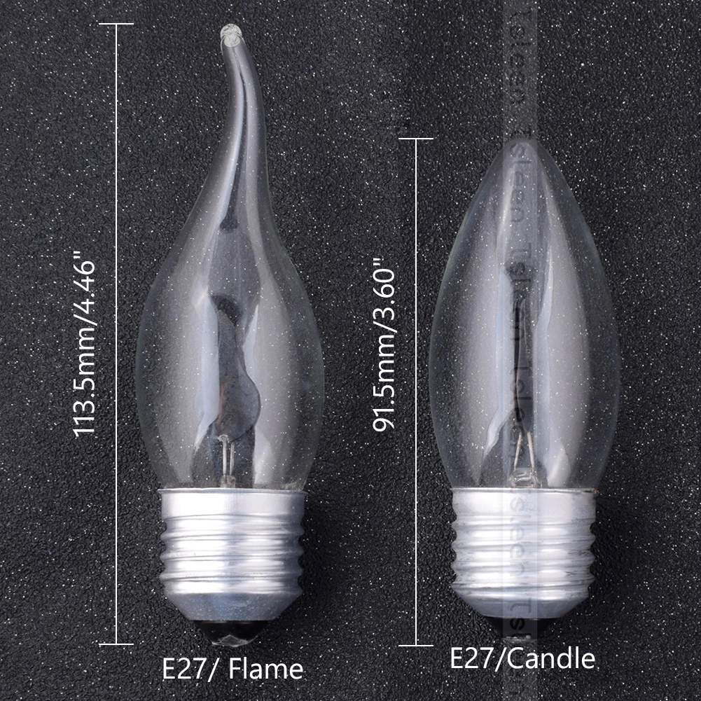 【Free Shipping】Decoration E27 E14 Led Edison Bulb Novel Candle Tip Lamp Vintage Flickering Effect Flame Fire Light
