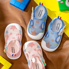 Happy Mary trẻ em giày đi bộ Giày em bé giày em bé 0-1 tuổi mùa xuân và mùa thu Giày dép trẻ em thoáng khí cho bé Giày lưới