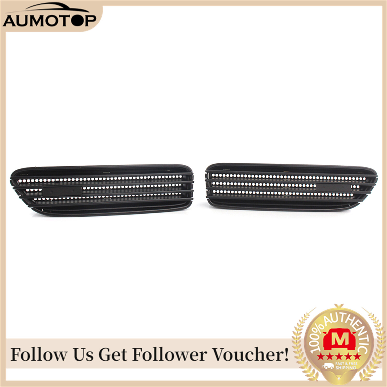 Glossy Black Side Grill Grille Fender Vents Replacement for BMW E46 M3 01-06