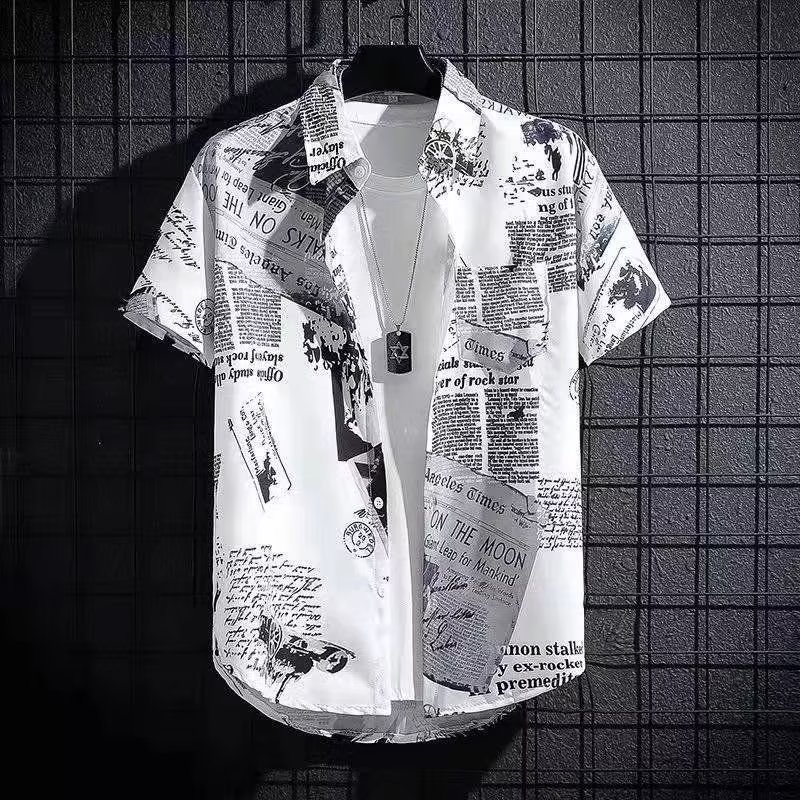 Mùa hè m-3xl cộng với kích thước cổ điển hip hop thể thao đồng bằng giản dị ngắn tay áo áo sơ mi nam