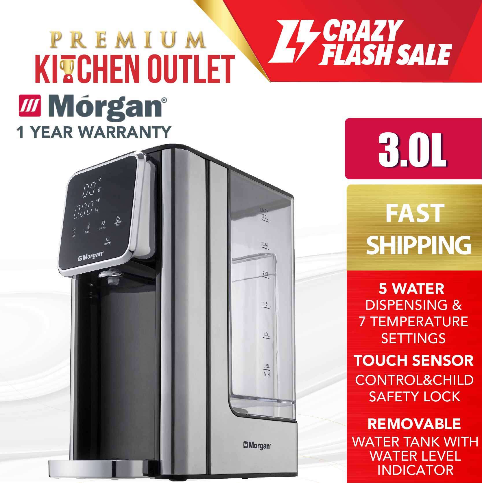 Morgan 3.0L Instant Water Boiler Dispenser | 5 Water Dispensing | 7  Temperature Settings | MIB-6619 | Lazada