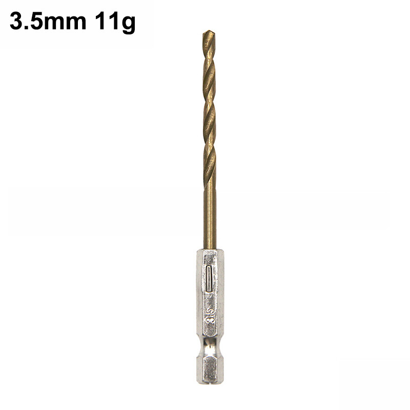 Manooby HSS High Speed Steel Titanium Coated Drill Bit Set 1/4 Hex Shank 1.5mm-6.5mm Hexagonal Handle Twist Drill
