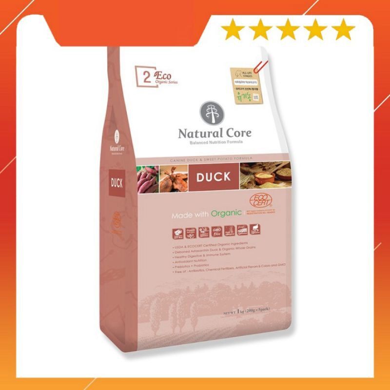 (:1kg:)THỨC ĂN HỮU CƠ NATURAL CORE CHO CHÓ THỊT VỊT