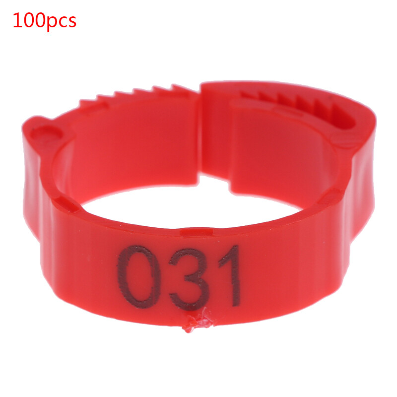 🙃100PCS Chicken Foot Ring Adjustable Size Poultry Leg Digital Label Buckle Ring