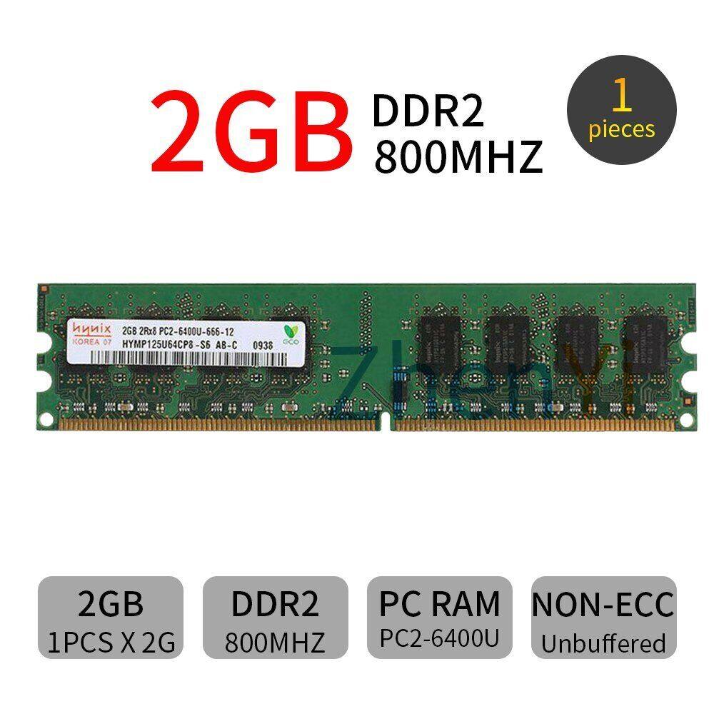 New for hynix 2gb ddr2-800mhz pc2-6400u 2rx8 240pin intel amd dimm desktop pc ram memory