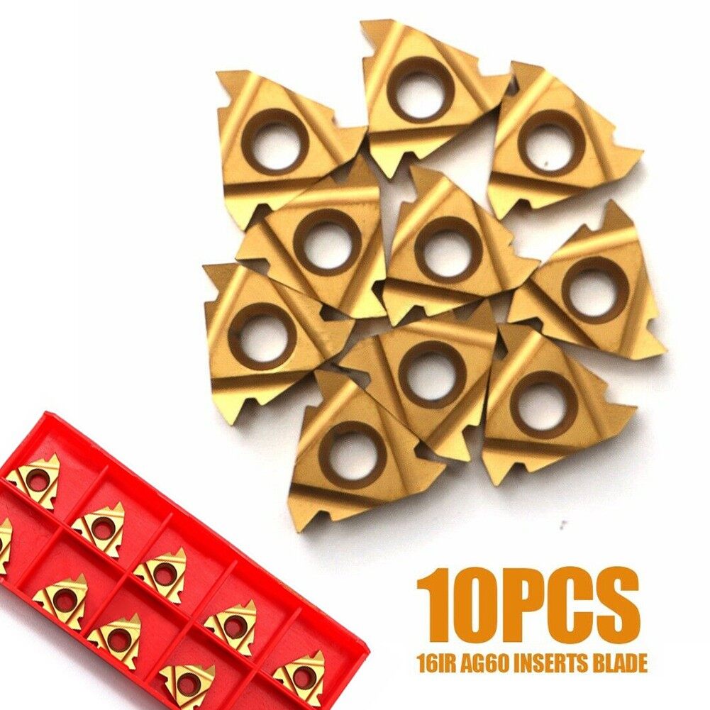 10Pcs/set 16IR AG60 CNC Inserts Blade Lathe Carbide Thread Cutting Turning Tool