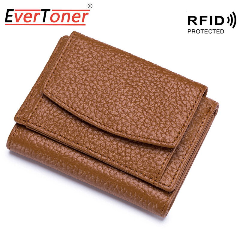 RFID Genuine Leather Women Wallet Coin Purse Brand Designer Female Leather Wallet Mini Women Purse Coin Pocket