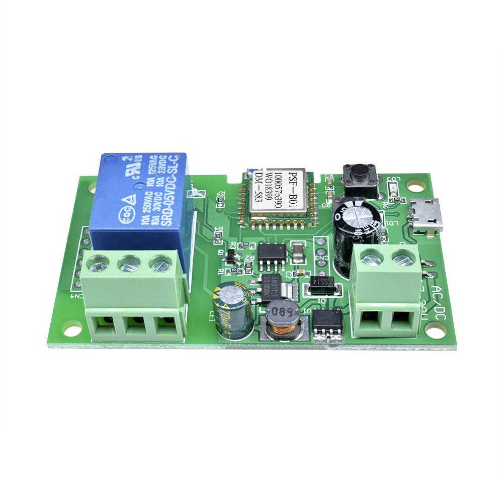 DC5V 12V 24V 32V WiFi Switch Wireless Relay Module Single-way Inching/Self-Locking Timing Remote Switch for Android/IOS APP Remote Control Compatible with Amazon Alexa Google Home