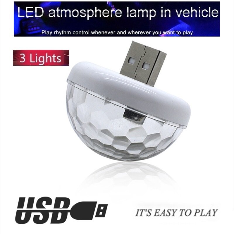 [BHKASDI] Multi Color USB Led Car Interior Lighting Kit Atmosphere Light Neon Lamps