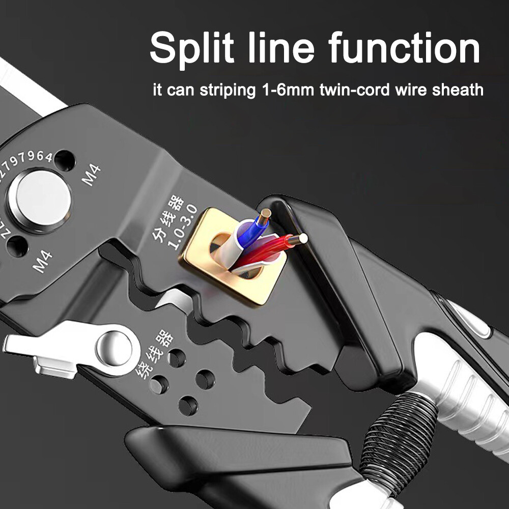 NANWEI Multi-functional Chrome Vanadium Steel Pliers Electrician Wire Separating Crimping Stripping Cutting Winding Clamping Tools for Home Appliance Maintenance