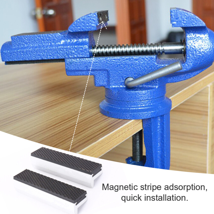 5inch bench vise with strong soft jaw protection sleeve, aluminum alloy rubber jaws