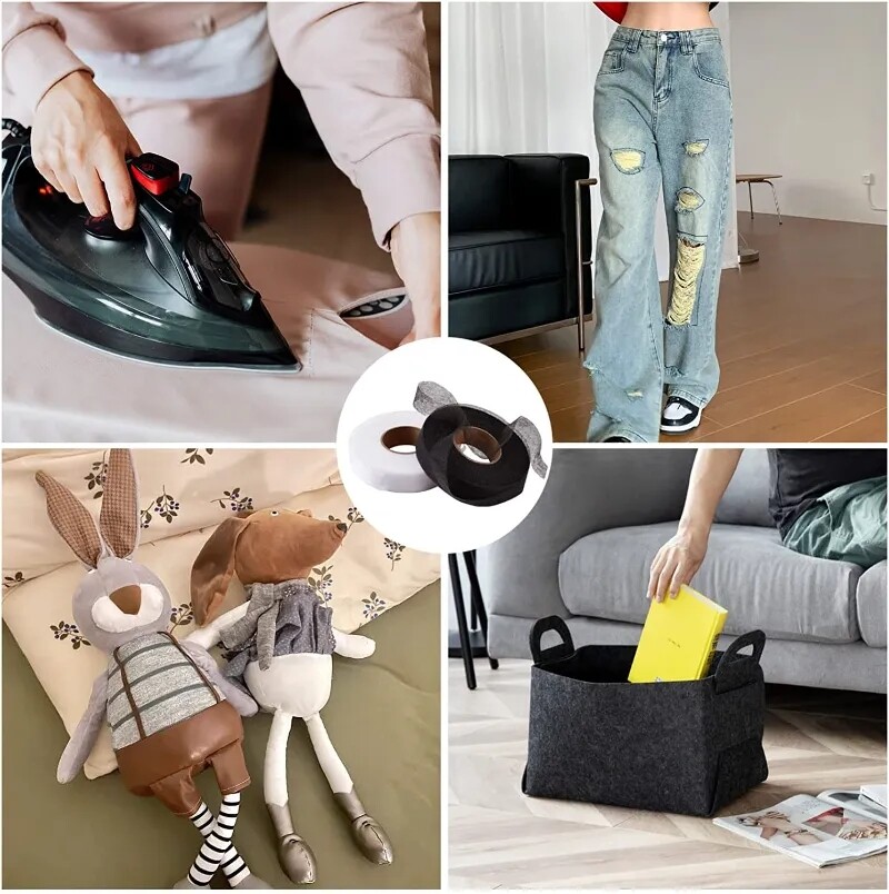 60 m/cuộn hai mặt interlining vải dính Đen Bộ đồ trắng trang phục sắt trên HEM Băng interlining web cho Diy may