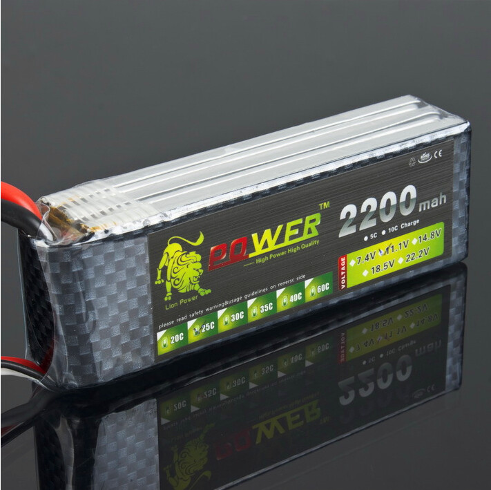 【 Stock】Lion Power Lipo แบตเตอรี่11.1V 2200 MAh 25C MAX 50C 3S Lipo สำหรับเฮลิคอปเตอร์ Quadcopter เครื่องบินรถ RC T-REX 450ส่วน