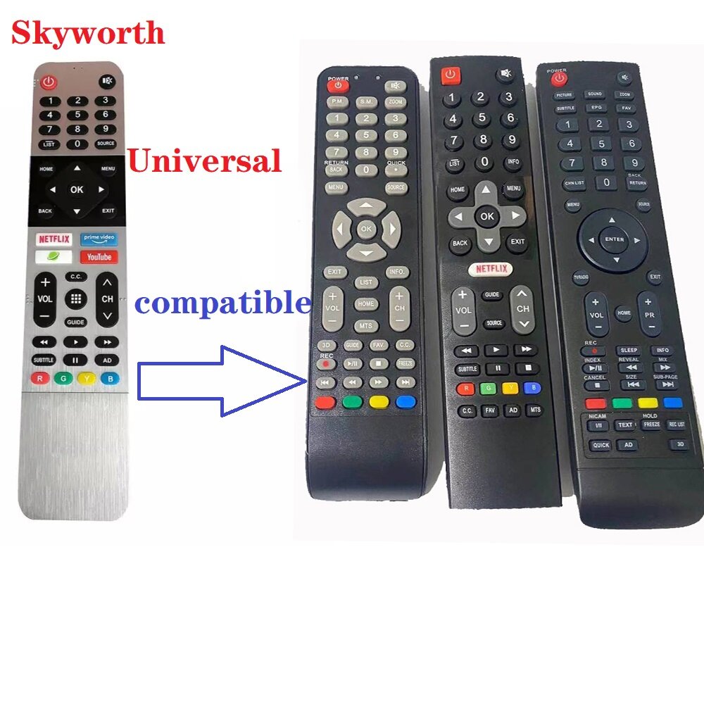 coocaa  Skyworth Smart TV remote control compatible TB5000, UB5100, UB5500 SUC7500, UB7500, E6 and G2  Skyworth UB5 Series (43UB5500 43UB5550 43UB5560 50UB5500 50UB5550 50UB5560 55UB5500 55UB5550 55UB5560) New Design Remote and Coocaa S3N Series 32S3N
