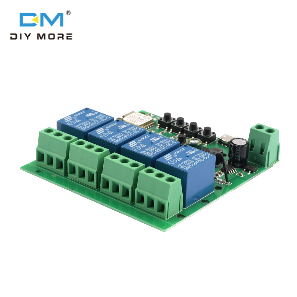 diymore Mô-đun Công Tắc Rơ Le WiFi Thông Minh 4 Kênh EWelink/Tuya APP Công Tắc Điều Khiển Từ Xa Không Dây 433Mhz Cho Nhà Thông Minh Google 5V-32v