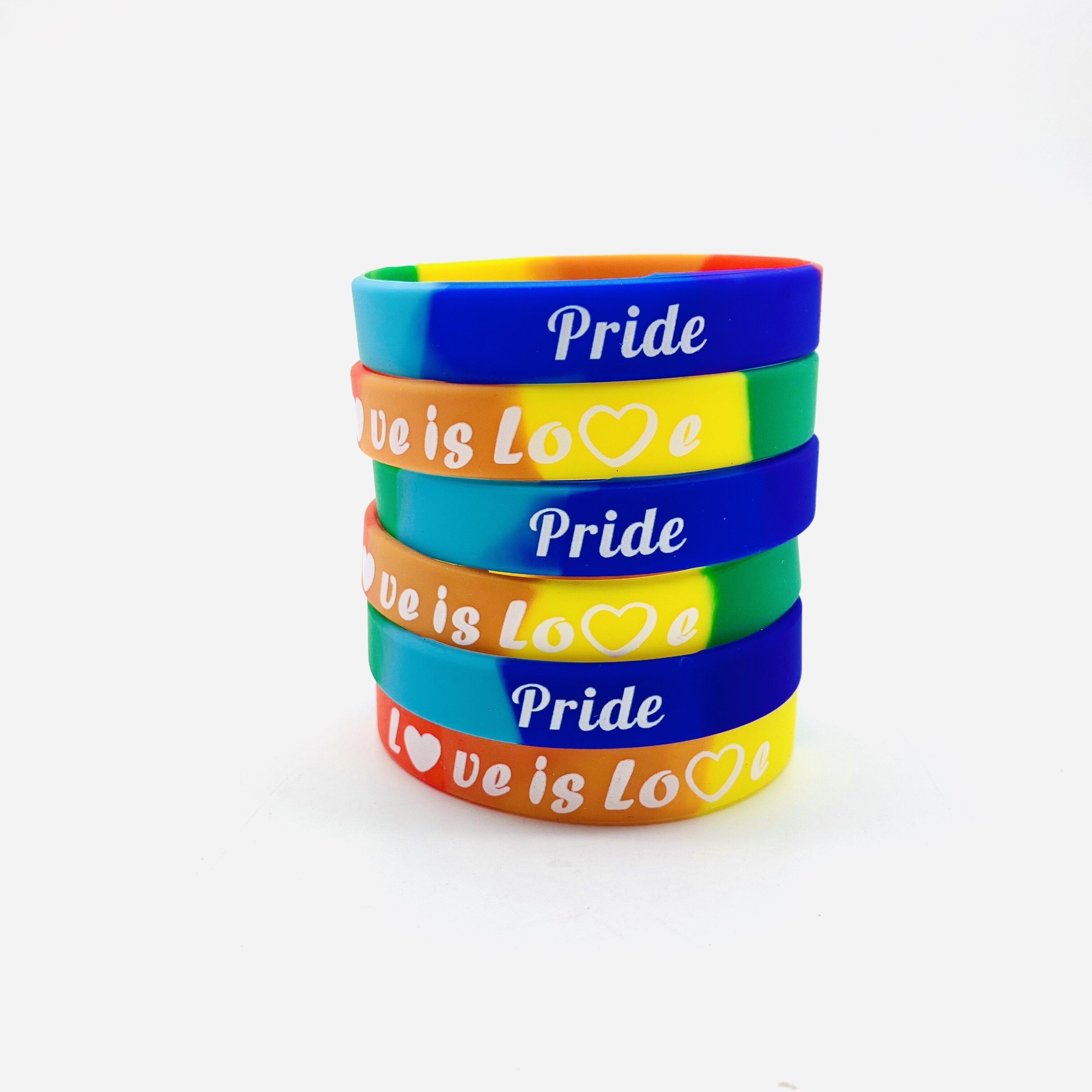 Love Is Love, Rainbow Silicone Bracelet, Pride Bracelets, Colorful Rubber Wristband ecgift