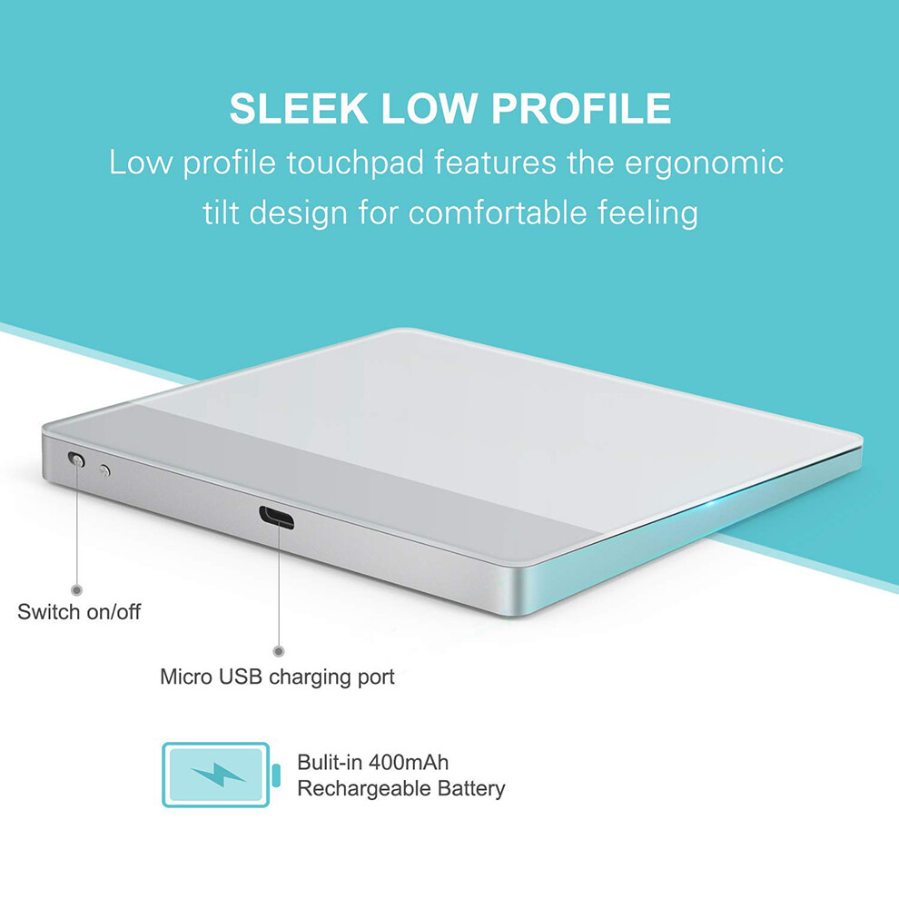 JOMAA NEW Bluetooth Touch Mouse Bluetooth Touchpad Trackpad Rechargeable Wireless Touchpad for Laptop iPad IOS Windows Ergonomic Trackpad Mouse