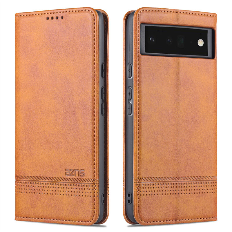 Thinmon for Google Pixel 6/Pixel 6 Pro Magnetic Flip Luxury Leather Case for Google Pixel 6/Pixel 6 Pro Wallet Card Slot Holder Phone Case