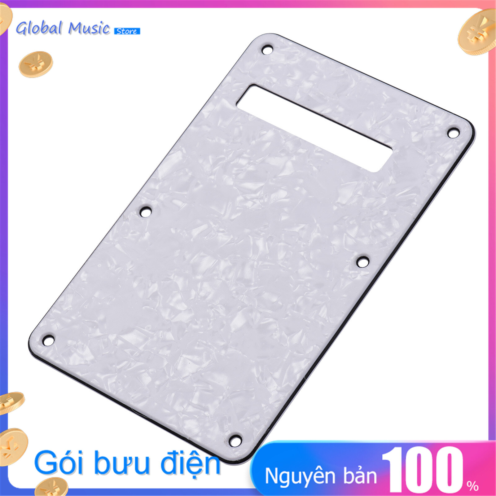 3-Ply Guitar Backplate Guitar Tremolo Back Cover Replacement for ST Electric Guitar