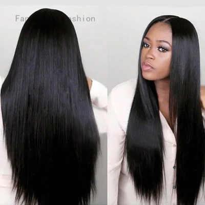 Fancyqube 70cm Women Long Hair Wig Heat Resistant Black Straight Hair Cosplay Wig Newest