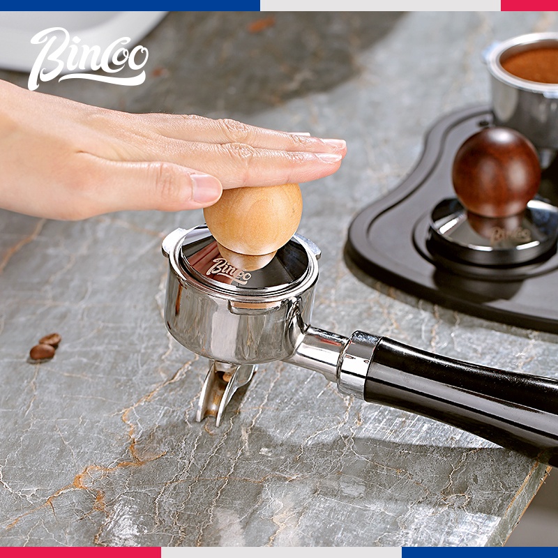 Bincoo Coffee Press Stainless Steel Powder Hammer Solid Wood Handle Powder Distributor Mini Cute Coffee Appliance