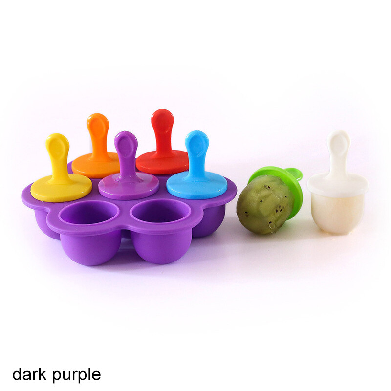 SHOOTHE DIY 7 Holes Silicone Ice Pops Mold Popsicle box Portable Ice Cream Ball Maker Popsicle Mould