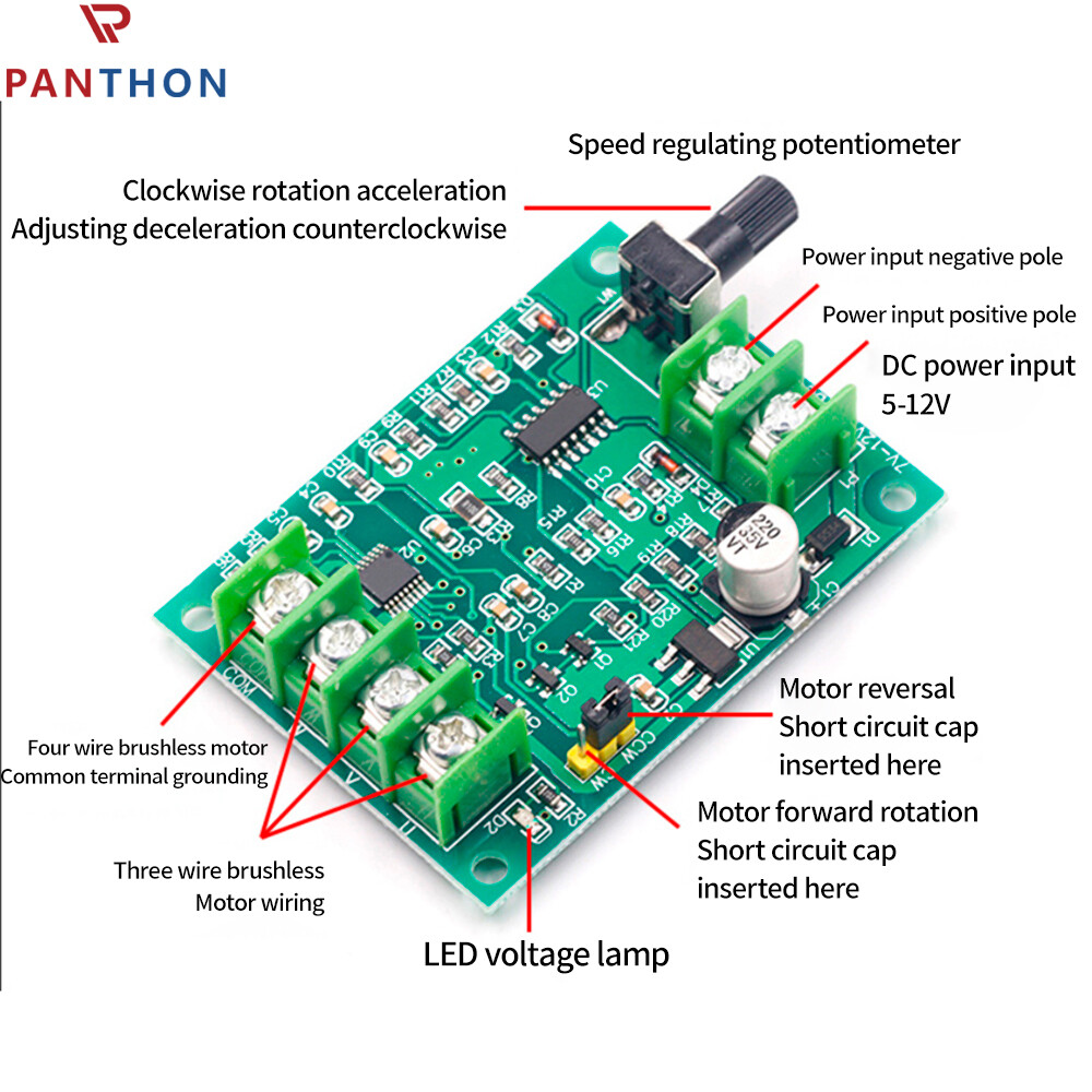 【Ready Stock】PANTHON DC 7V-12V Brushless Motor Drive Board Speed Control Board Motor Controller Module