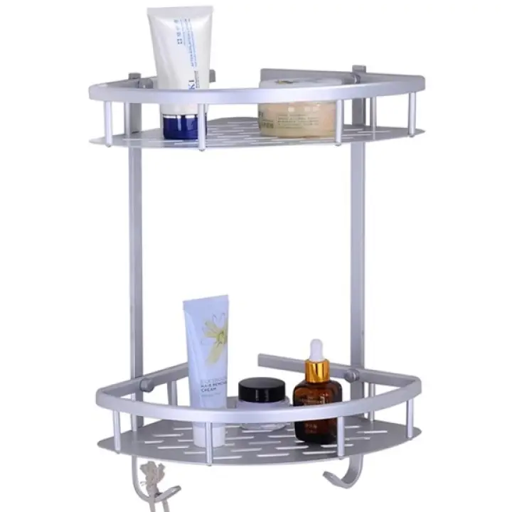 2 Tiers Layers Corner Rack Shelf Bathroom Shampoo 2 Tiers Layers Corner Rack Shelf Bathroom Shampoo Space Aluminium Lazada