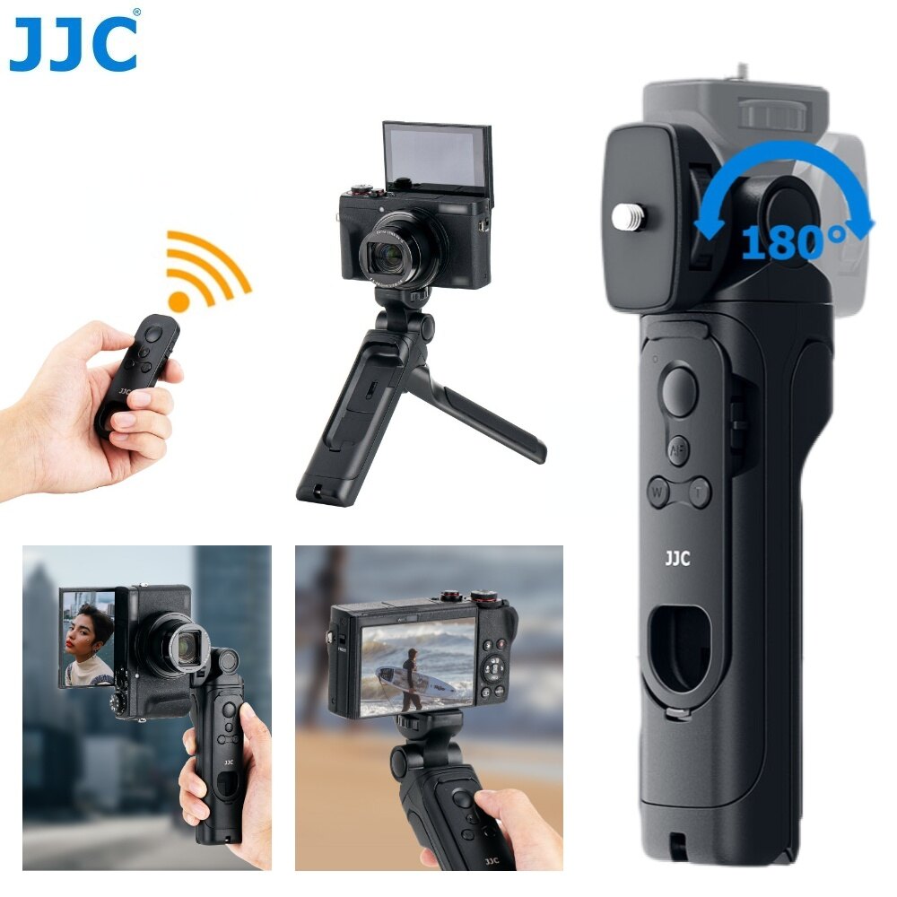 JJC TP-C1 vlog chụp grip mini máy ảnh tripod với bluetooth điều khiển từ xa không dây cho canon r100 r50 r8 r6 mark ii m50 mark ii eos rp r10 r7 r6 r5 r g7x mark ii 6d mark ii m200 m6 mark ii 850d powershot v10 G5X đánh dấu II, thay thế BR-E1 Canon