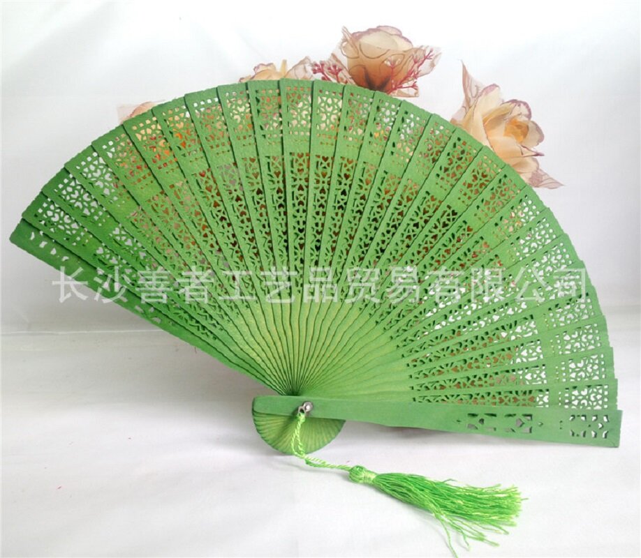 Hand Fan Foldable Fan Chinese Vintage Wood Fan Carved Fan Pocket Fan