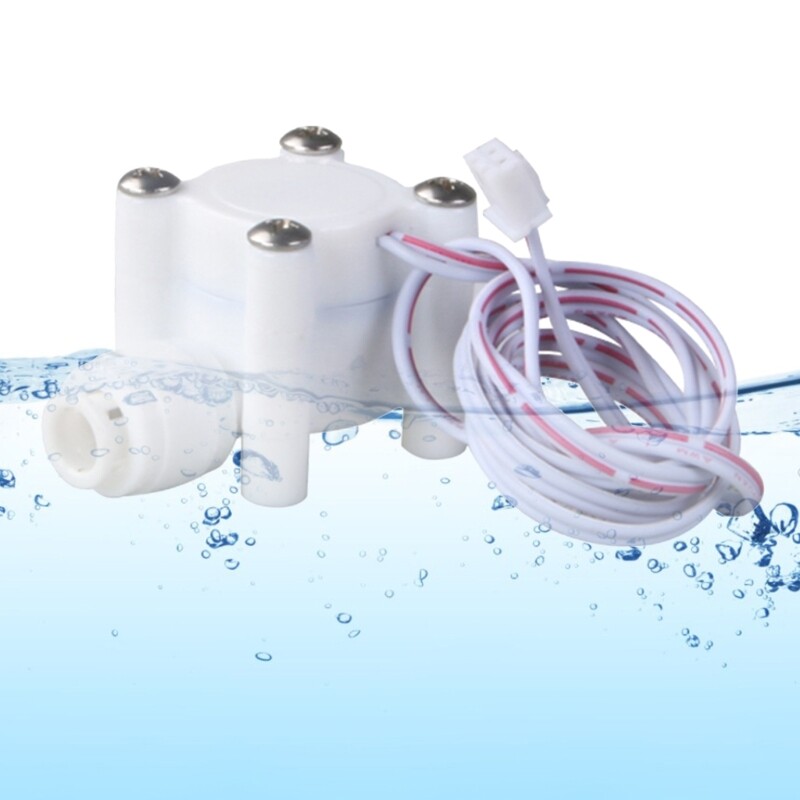 2 Points 1/4" Quick Plug Liquid Water Flow Sensor Water Flow Switch Control Flowmeter Counter 300ml/Min