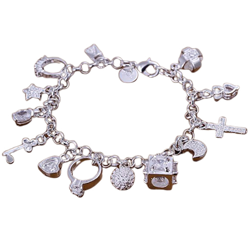 Gravitational wave Bracelet Pendants Chain Creative Silver Plated Ethnic Style Electroplate Bangle for Party