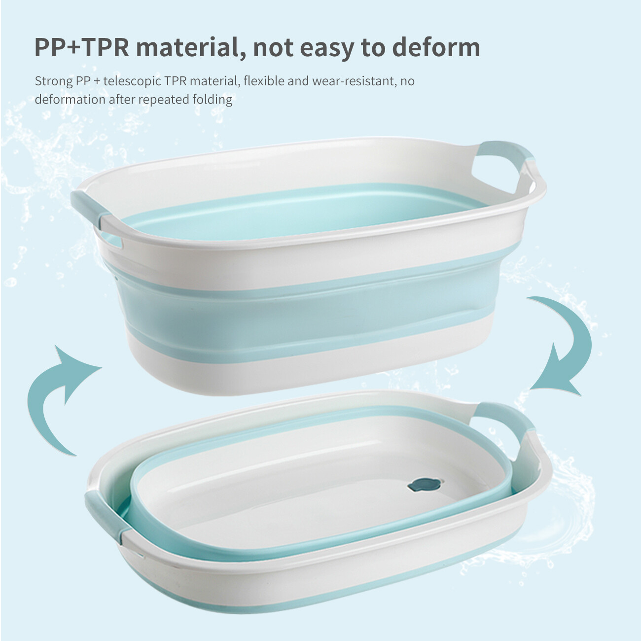 CNMF Foldable Laundry Tub Extra Large Baby Bath Tub Household Rectangular Plastic Foot Basin